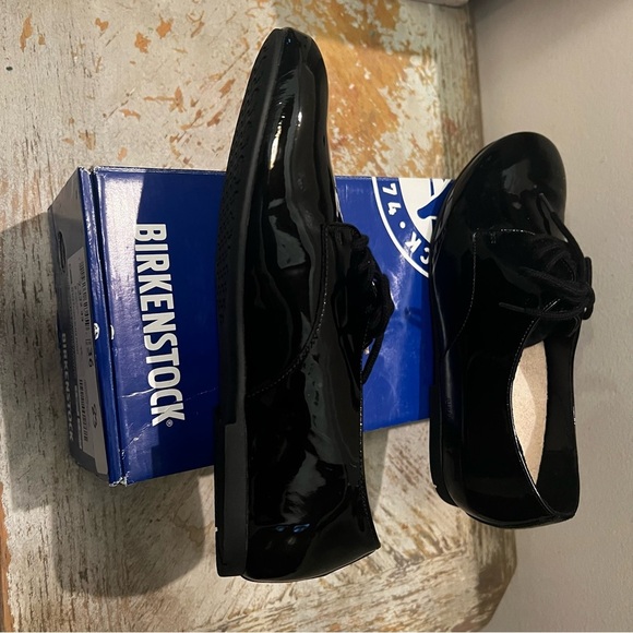 Birkenstock Saunders Womens Black Patent Lace-Up NWT NWB Shoes Size 36/5 - Picture 7 of 9